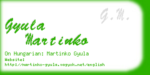 gyula martinko business card